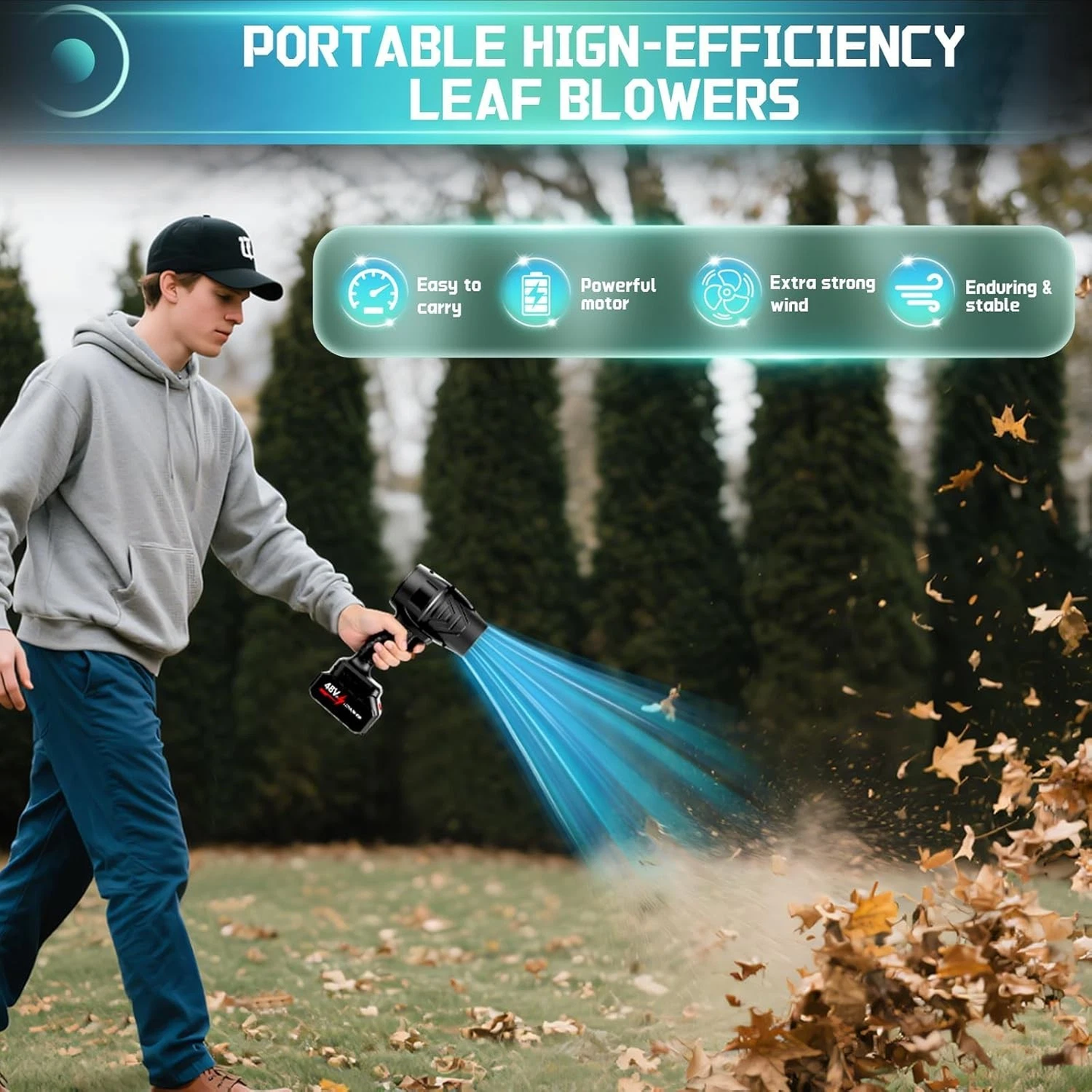 Cordless Turbo Jet Air Blower – Powerful Leaf Blower Machine