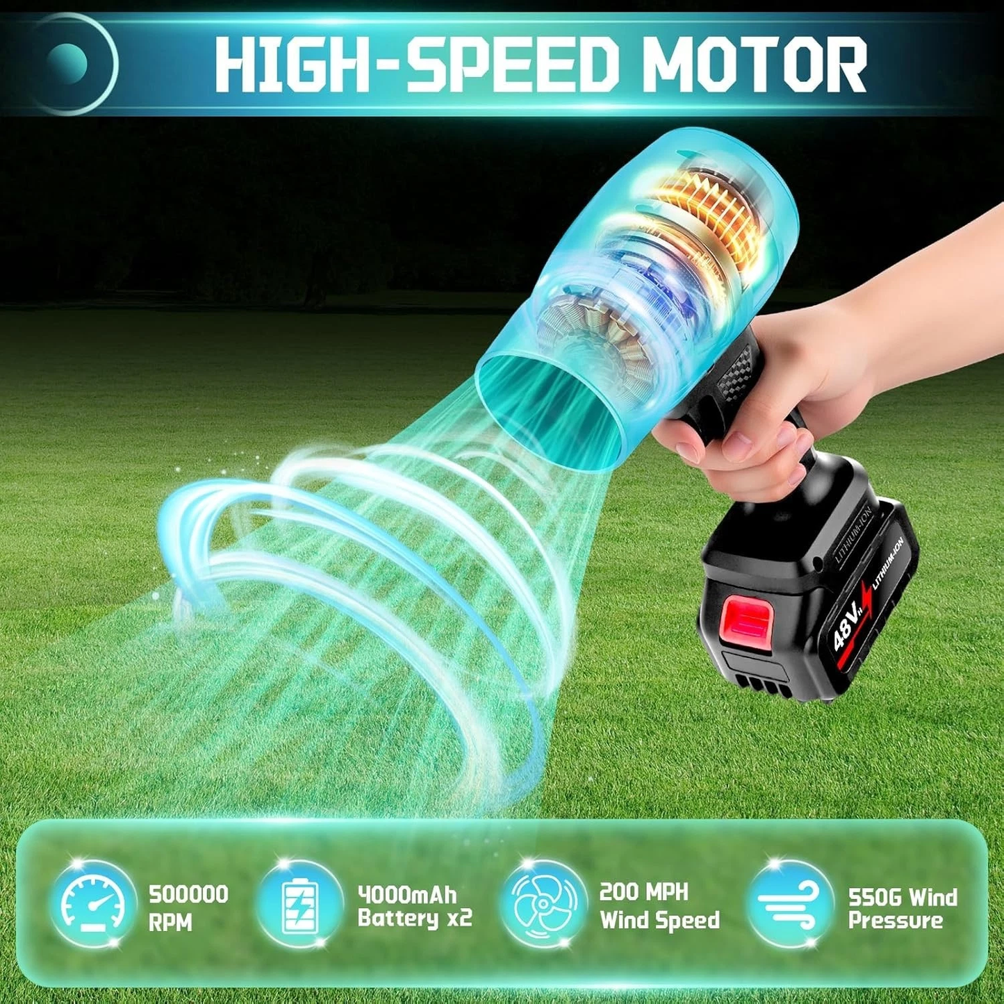 Cordless Turbo Jet Air Blower – Powerful Leaf Blower Machine