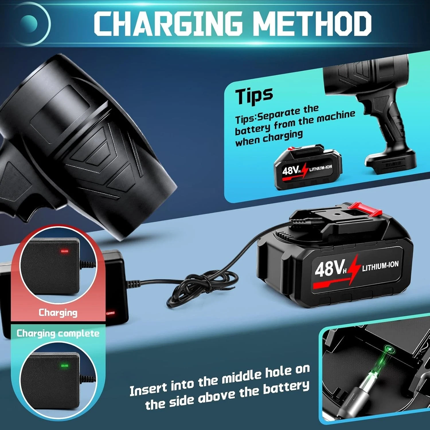 Cordless Turbo Jet Air Blower – Powerful Leaf Blower Machine
